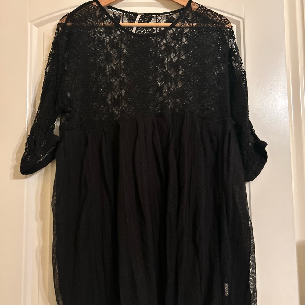 Free People Black Lace tunic Dress